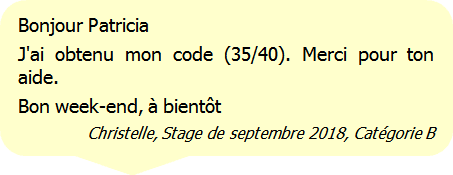 Remerciements pour le Stage de Code VINDRET 33